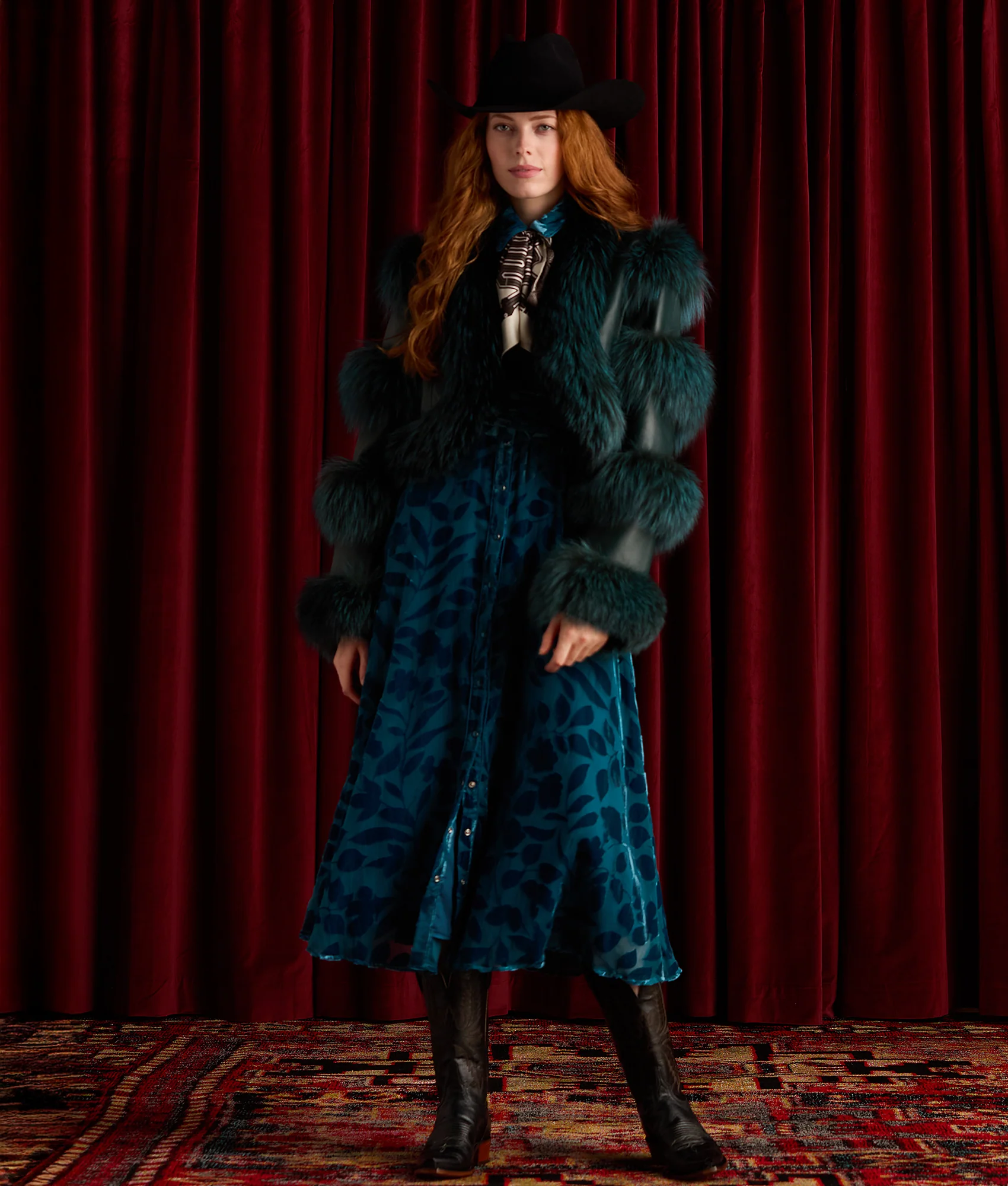 Avery Velvet Dress - Multi