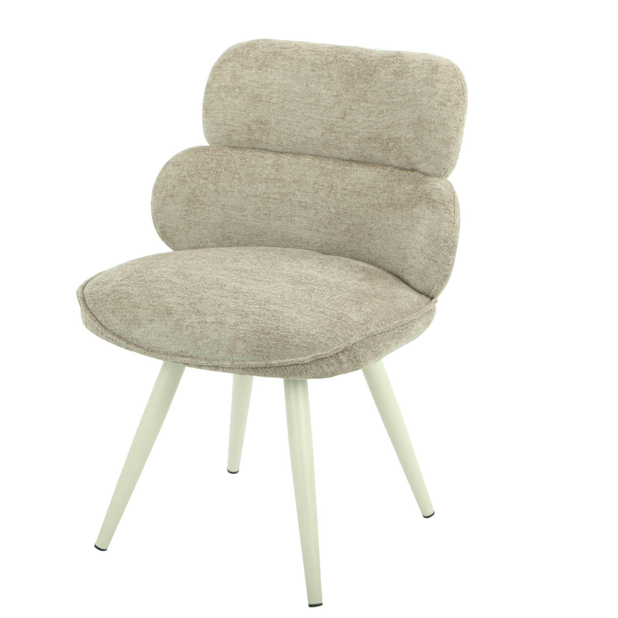 Chaise tissu taupe à dossier structuré (lot de 2) CORTINA
