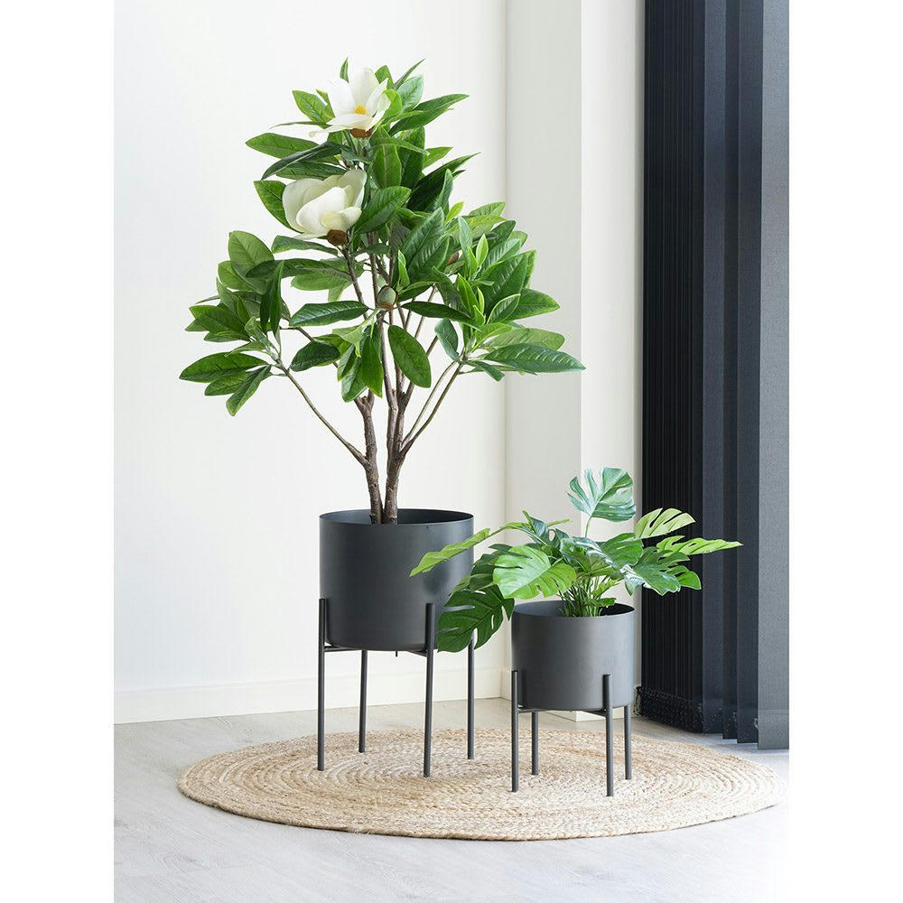 PAVIA - Pots de fleur en métal - Lot de 2