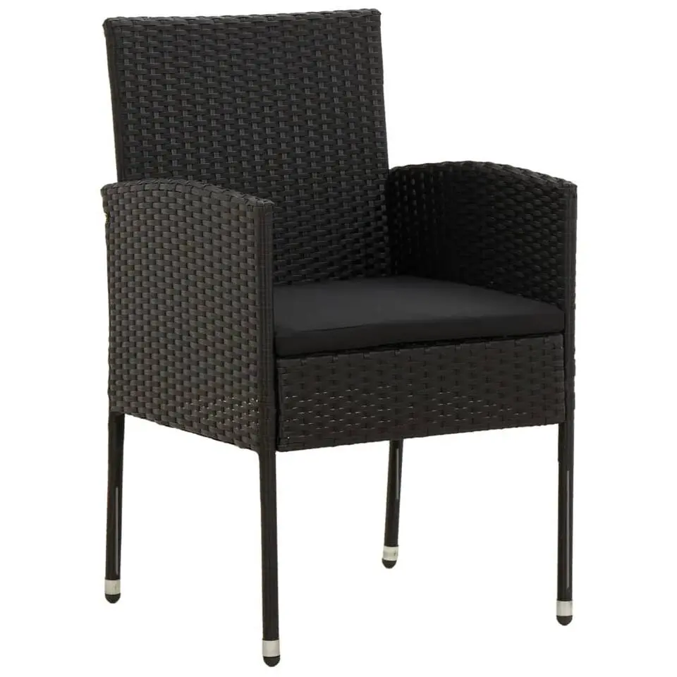 vidaXL - Tuinset - Zwart - Poly rattan