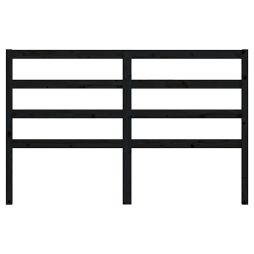 NNEVL Bed Headboard Black 141x4x100 cm Solid Wood Pine