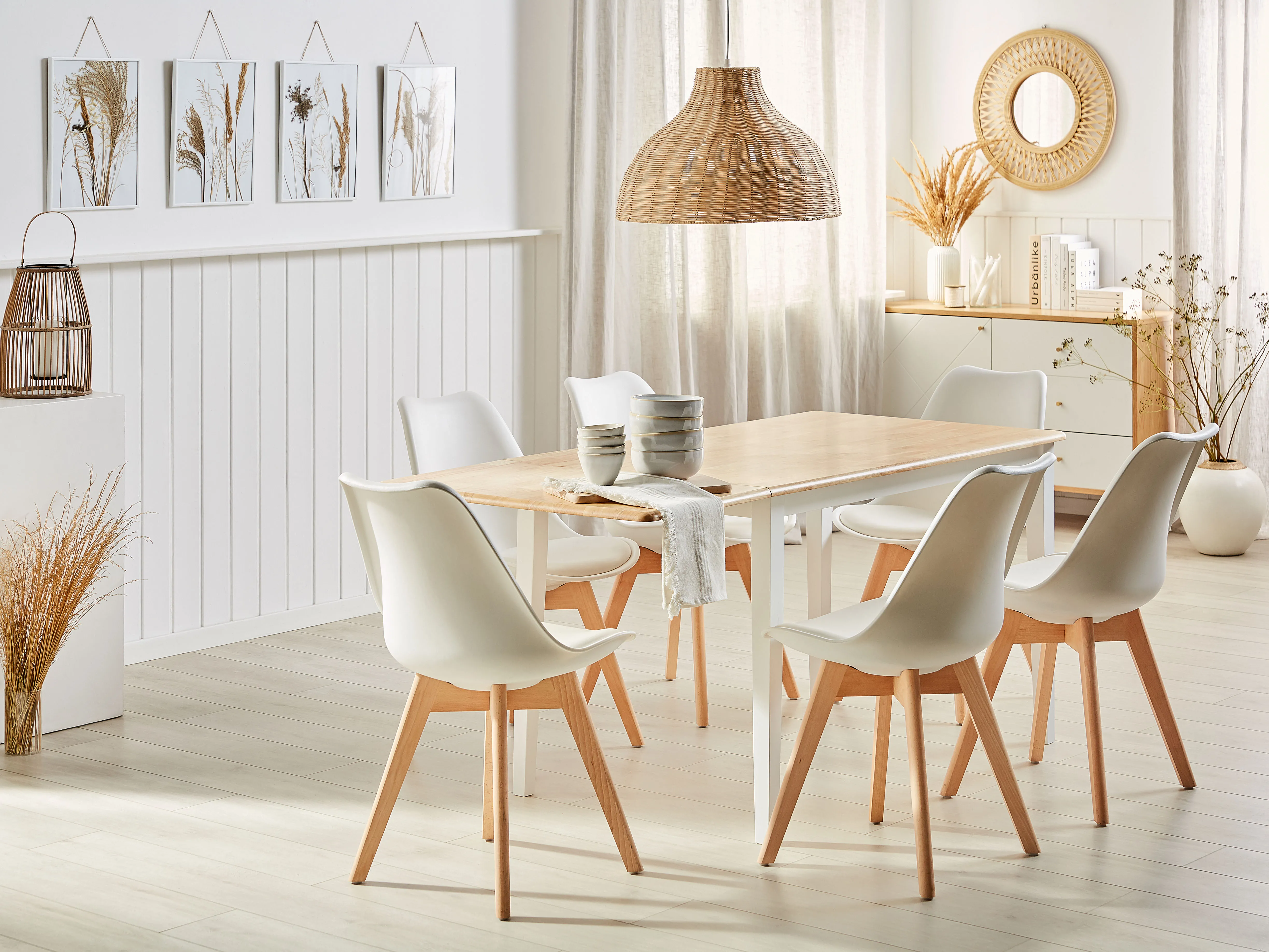 Extending Dining Table LOUISIANA Light Brown 120/160 cm 75 cm Wood