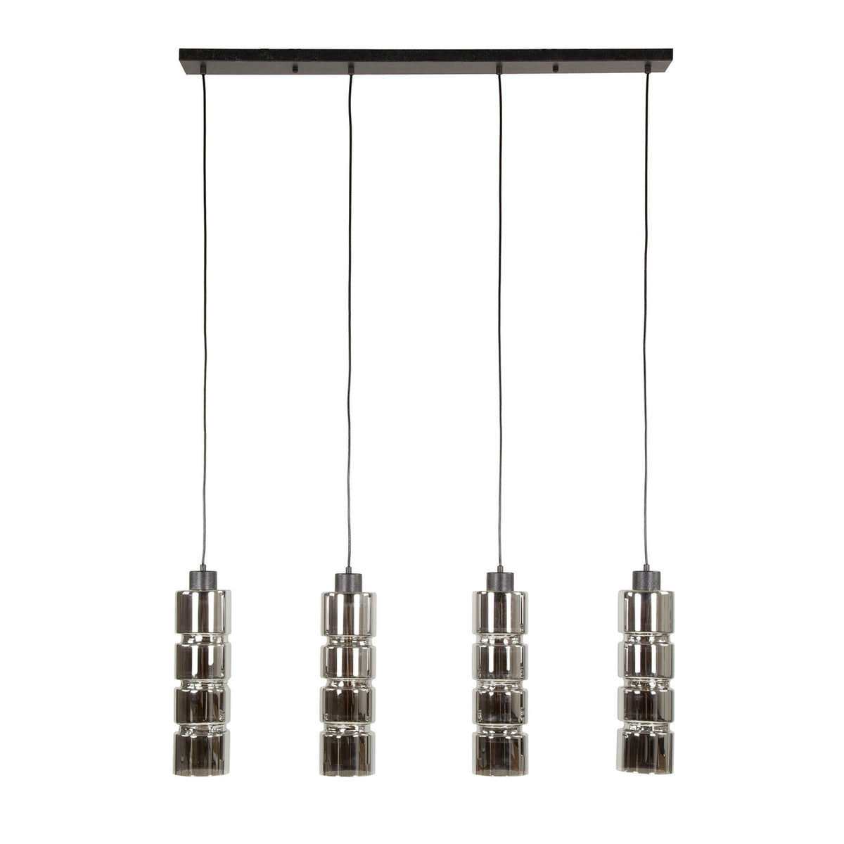 Giga Meubel Hanglamp Cylinder - Chroom Glas - 4-Lichts - 105x12x150cm