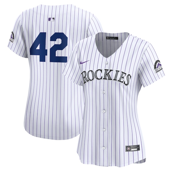 Colorado Rockies Nike Women's 2024 Jackie Robinson Day Home Limited Jersey – White