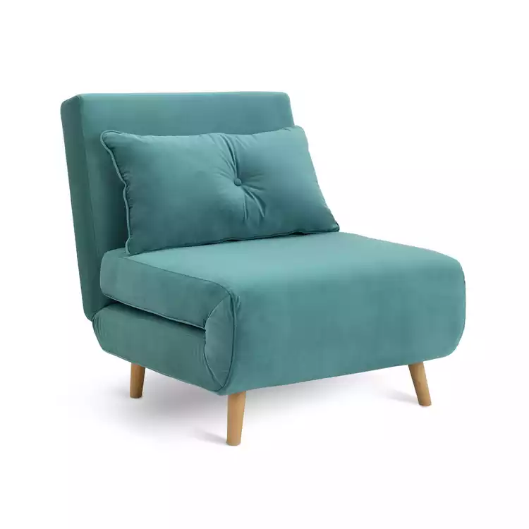 Habitat Roma Single Compact Velvet Chairbed - Teal