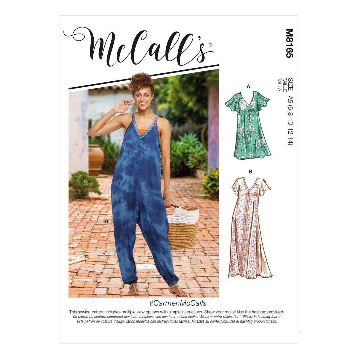 McCall’s Dress and Jumpsuit Sewing Pattern M8165 (14-22)
