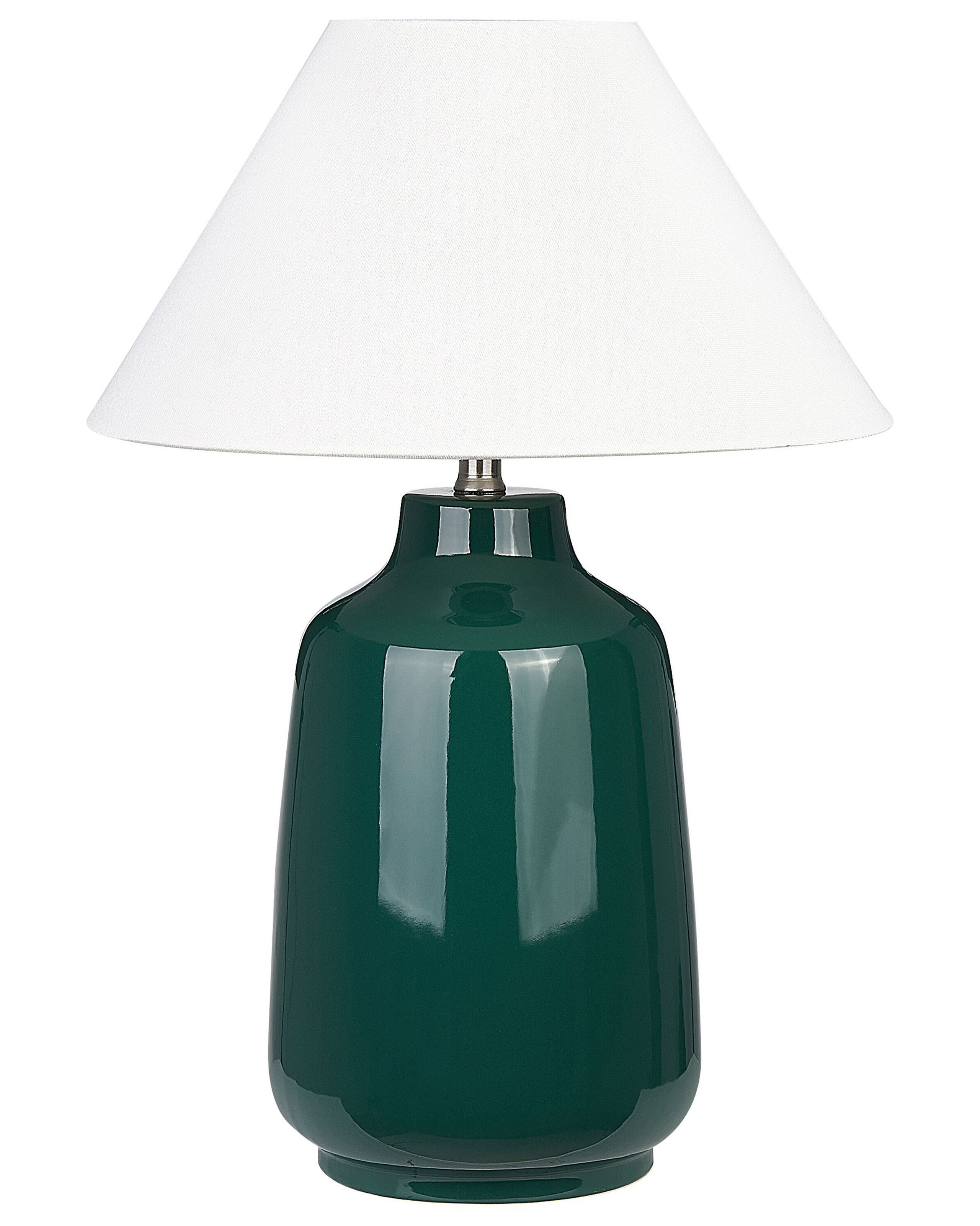 Lampa stołowa ceramiczna ciemnozielona