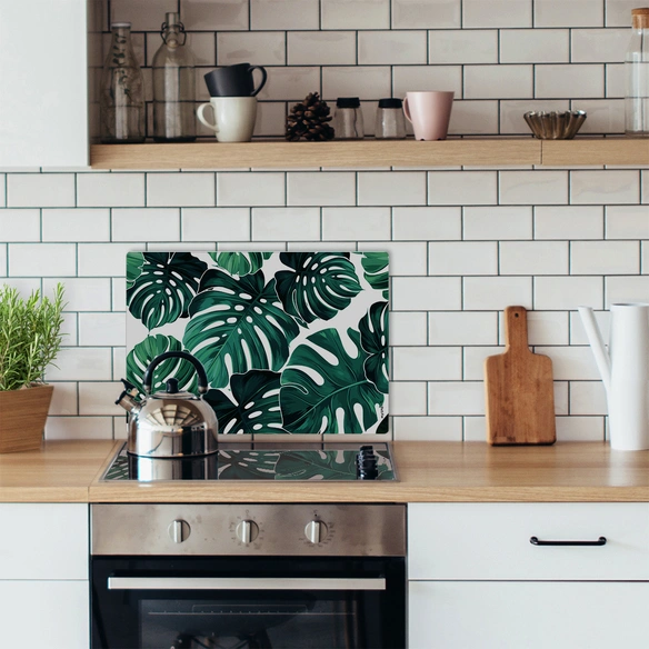 Mini-Spritzschutz »Monstera«, Aluverbund, Blätter