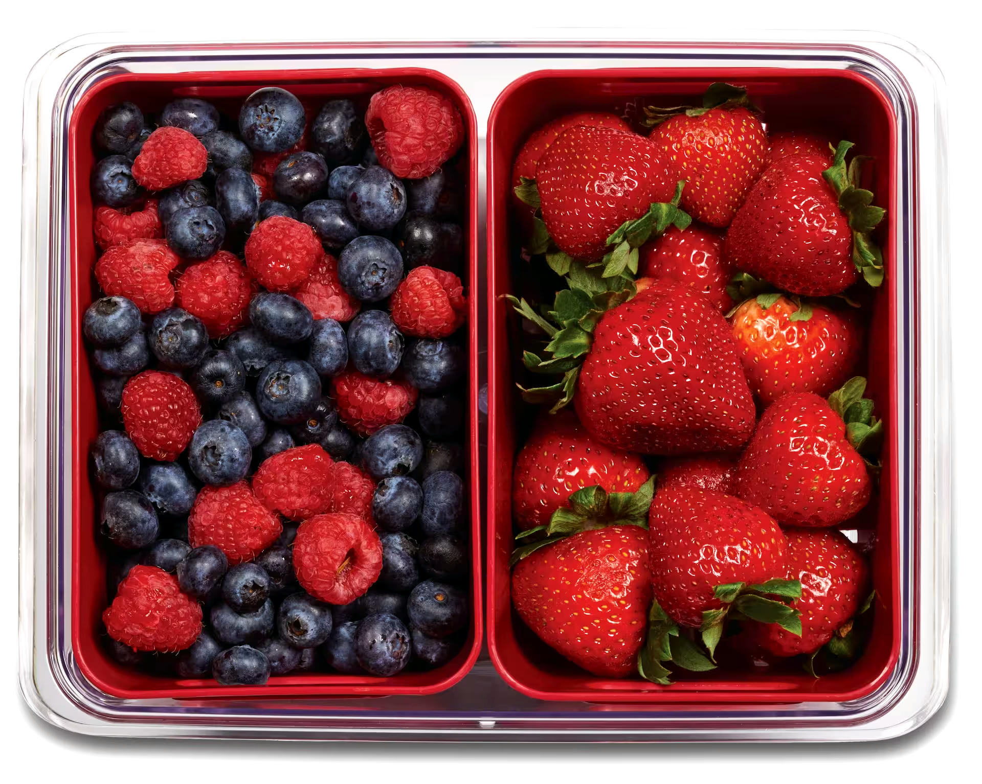 MASTER Chef Plastic Stackable Fridge Bin with Berry Baskets, 4-pc