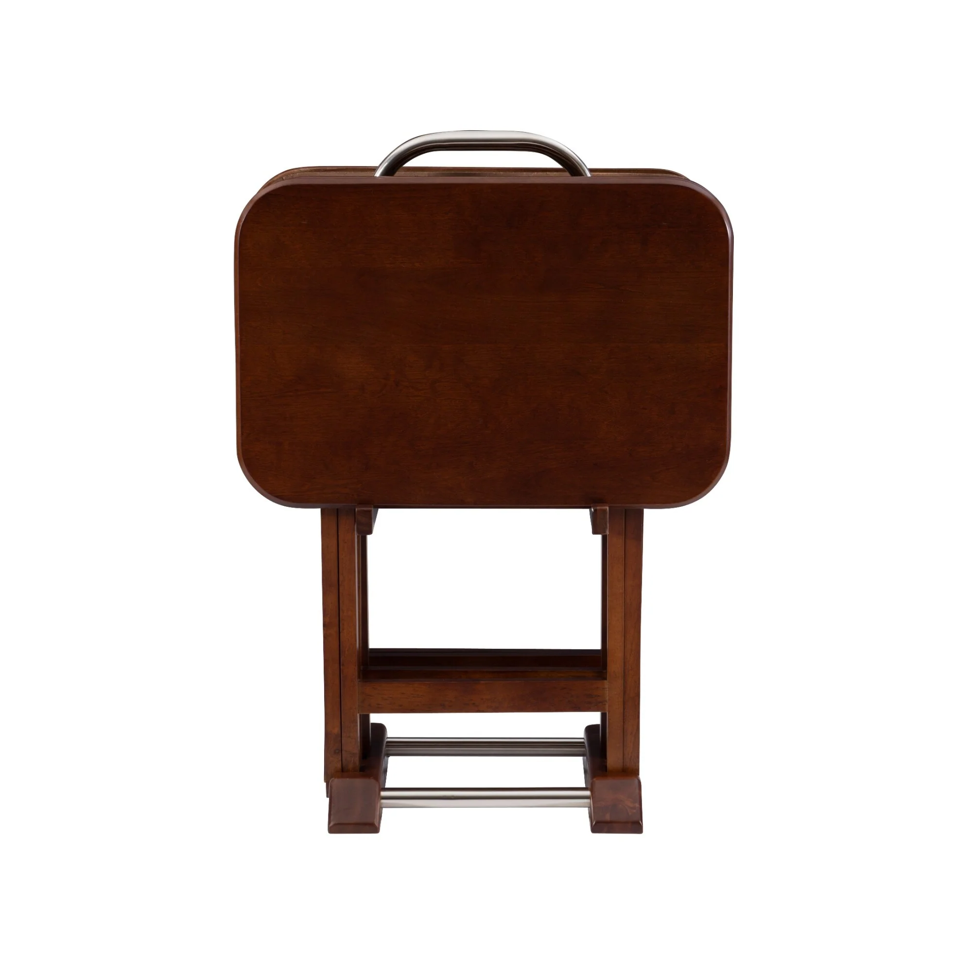 5-Piece Folding Tray Table Set - 26.25 - Brown