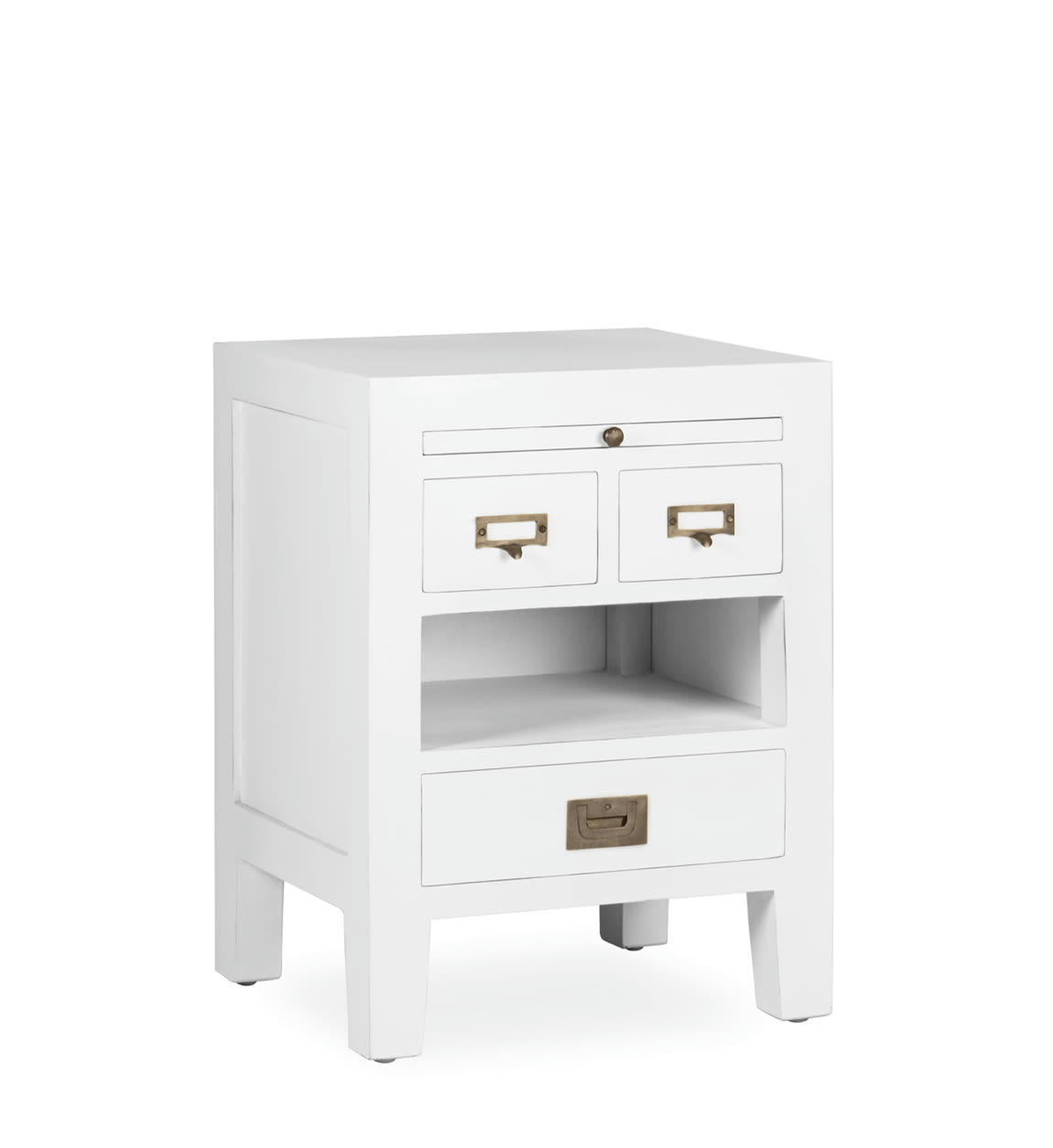 EVEREST - Table de chevet en bois de mindi blanc 45x60