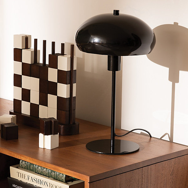 Lampe champignon à poser Savio noir H38cm - Atmosphera