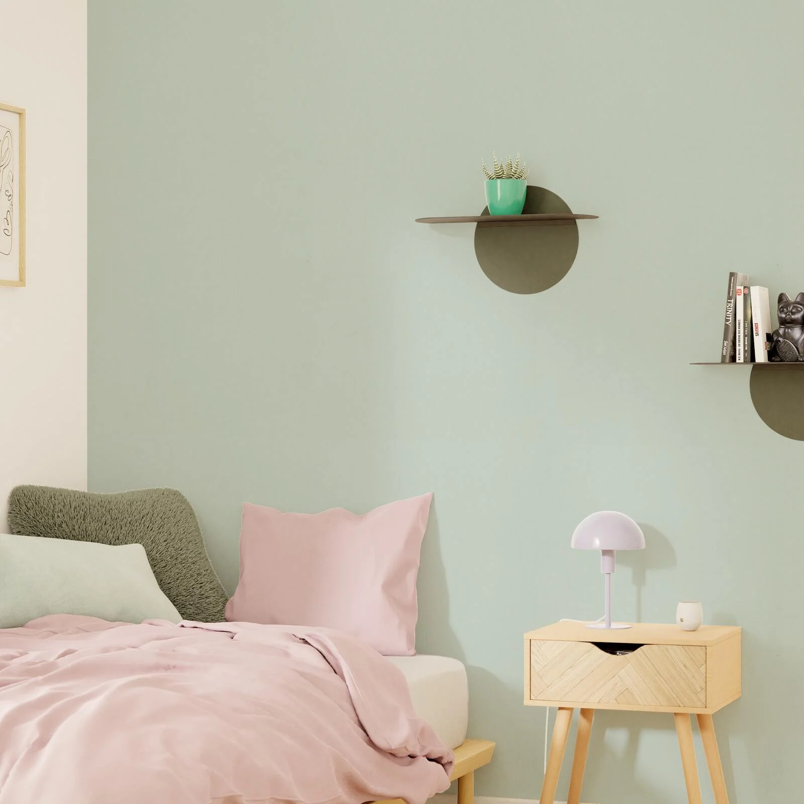 4MURS Papier peint intissé OPAL coloris vert menthol
