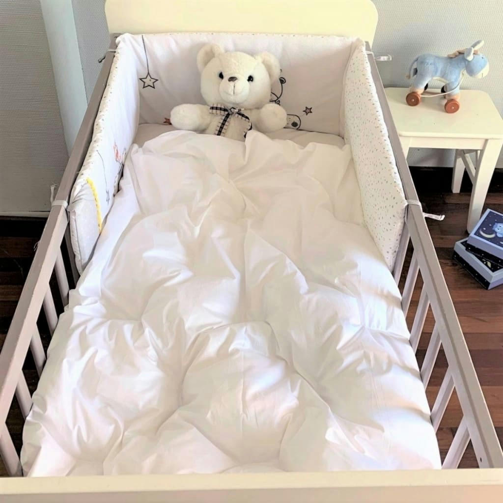 BÉBÉ - Couette naturelle durable en duvet et coton bio 80x120 cm