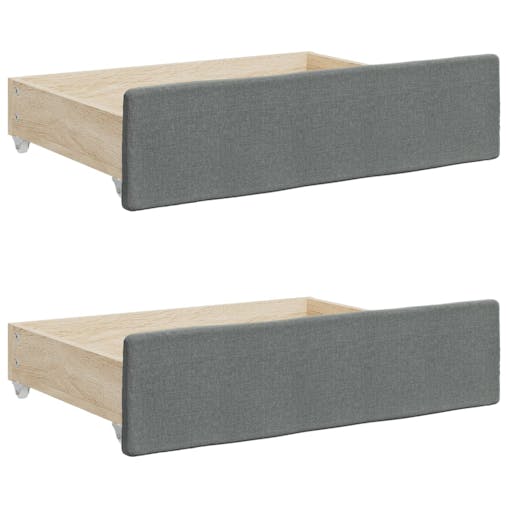 NNEVL Daybed with Trundle and Drawers Dark Grey 90x190 cm Fabric
