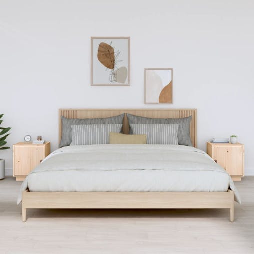 NNEVL Bedside Cabinets 2 pcs 40x34x45 cm Solid Wood Pine