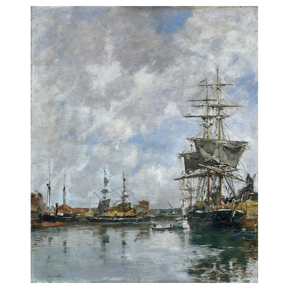 - Tableau Deauville Port Eugène Boudin 50x60cm