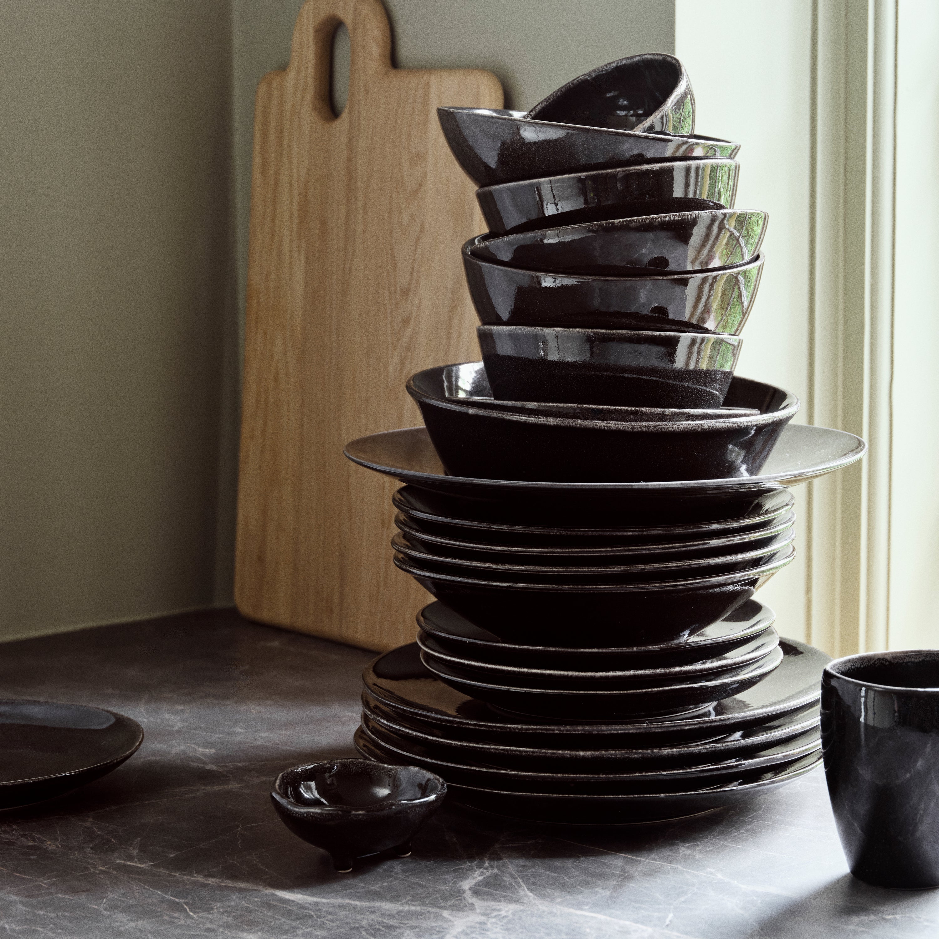 Broste Copenhagen Nordic Serviesset 12-delig - Coal