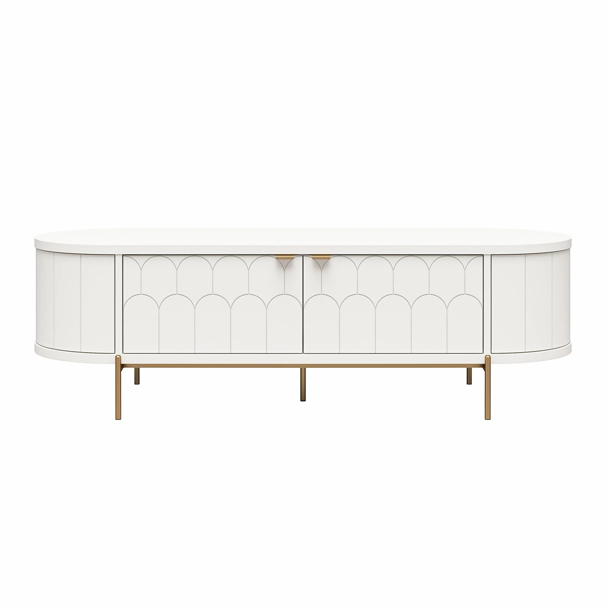 CosmoLiving by Cosmopolitan Anastasia Modern Scalloped Oval TV Stand - Up to 65