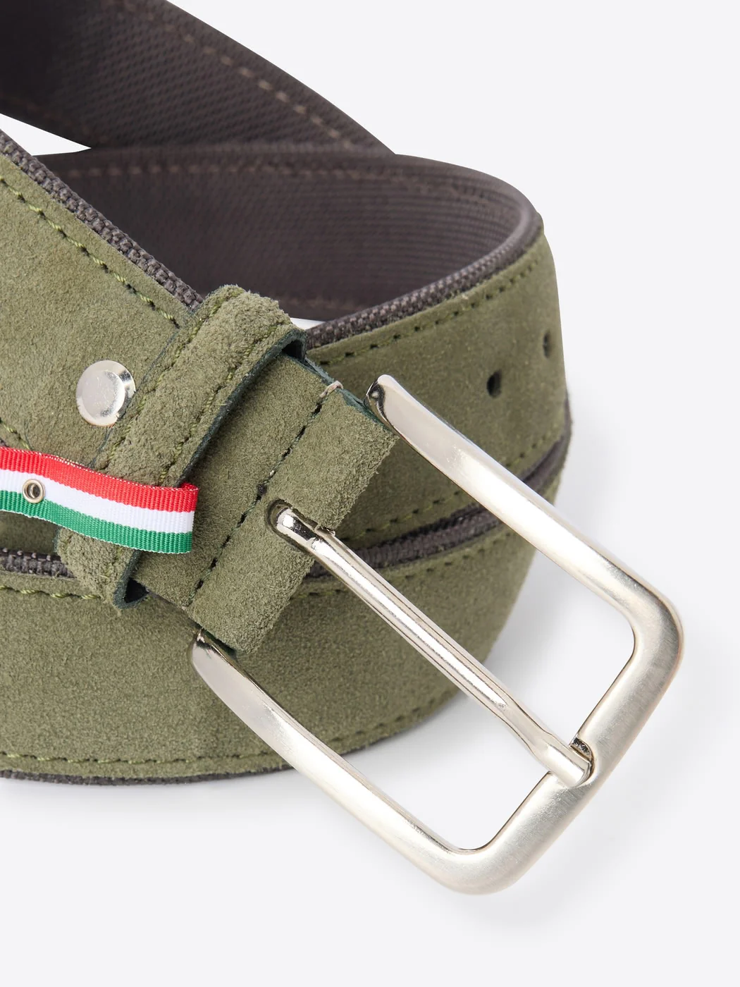 Ceinture bi-matière suédé