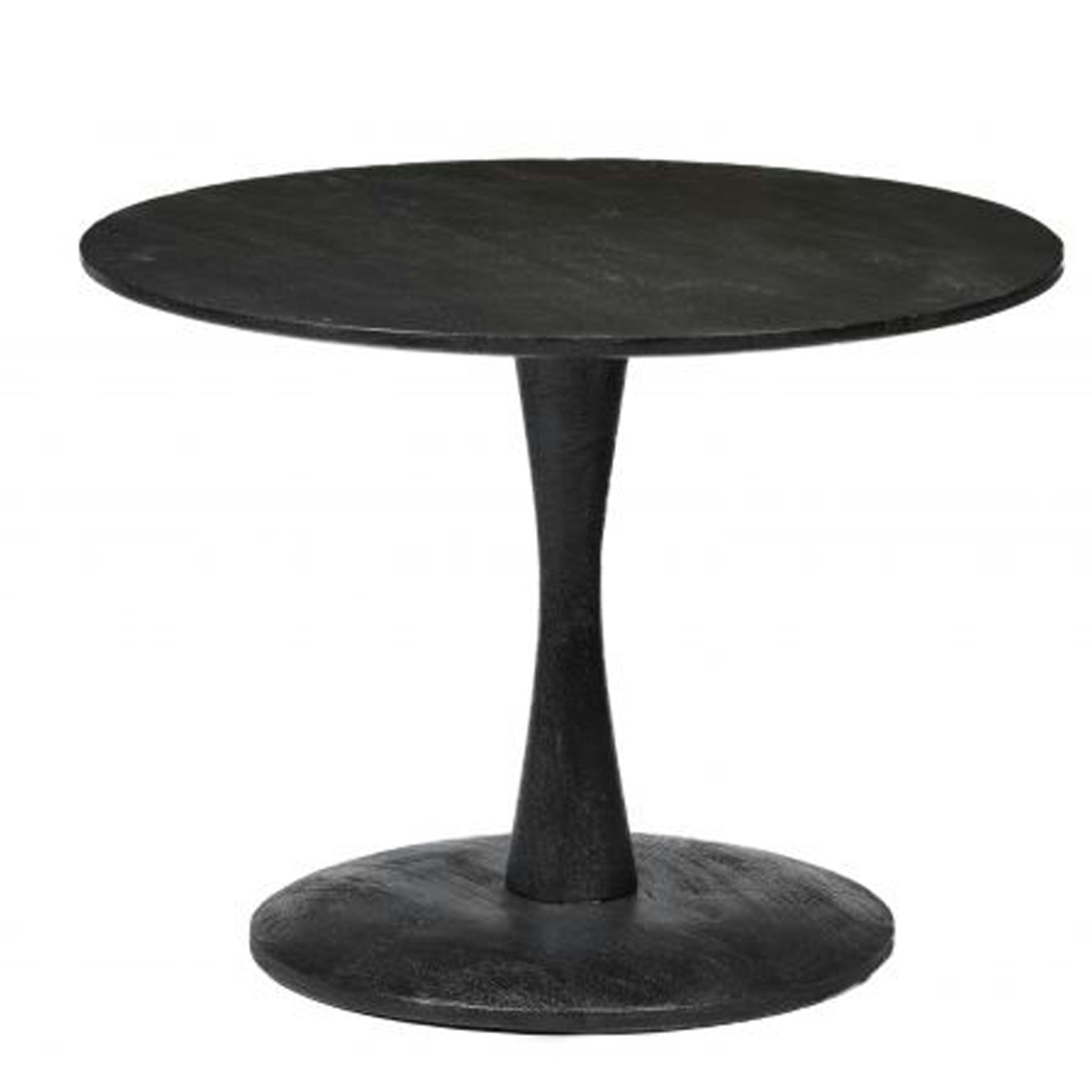 BANGALORE - BANGALORE-Table basse ronde Diam60 en bois de Manguier massif noir
