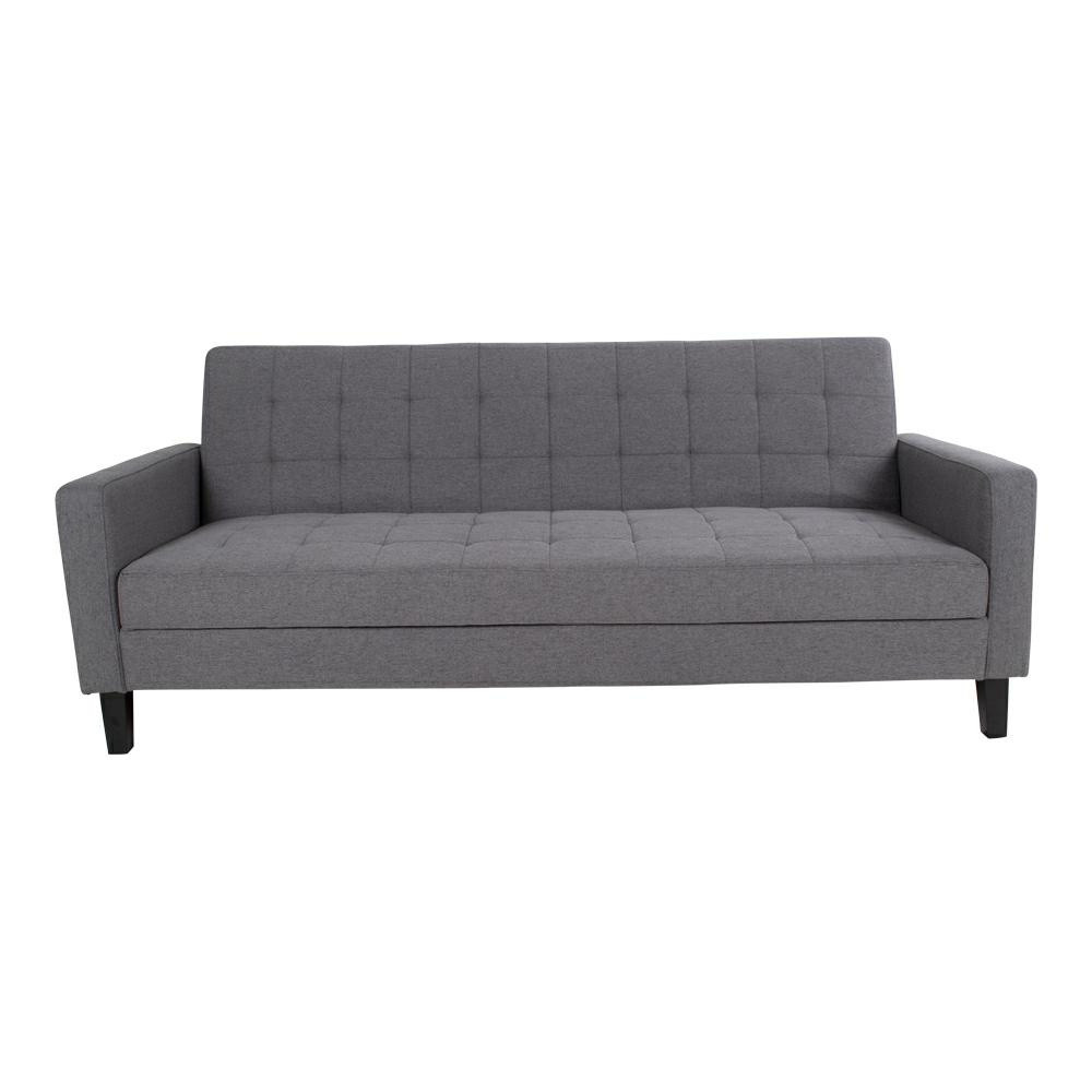 Sofa rozkładana Milton szara ciemna z pojemnikiem na pościel
