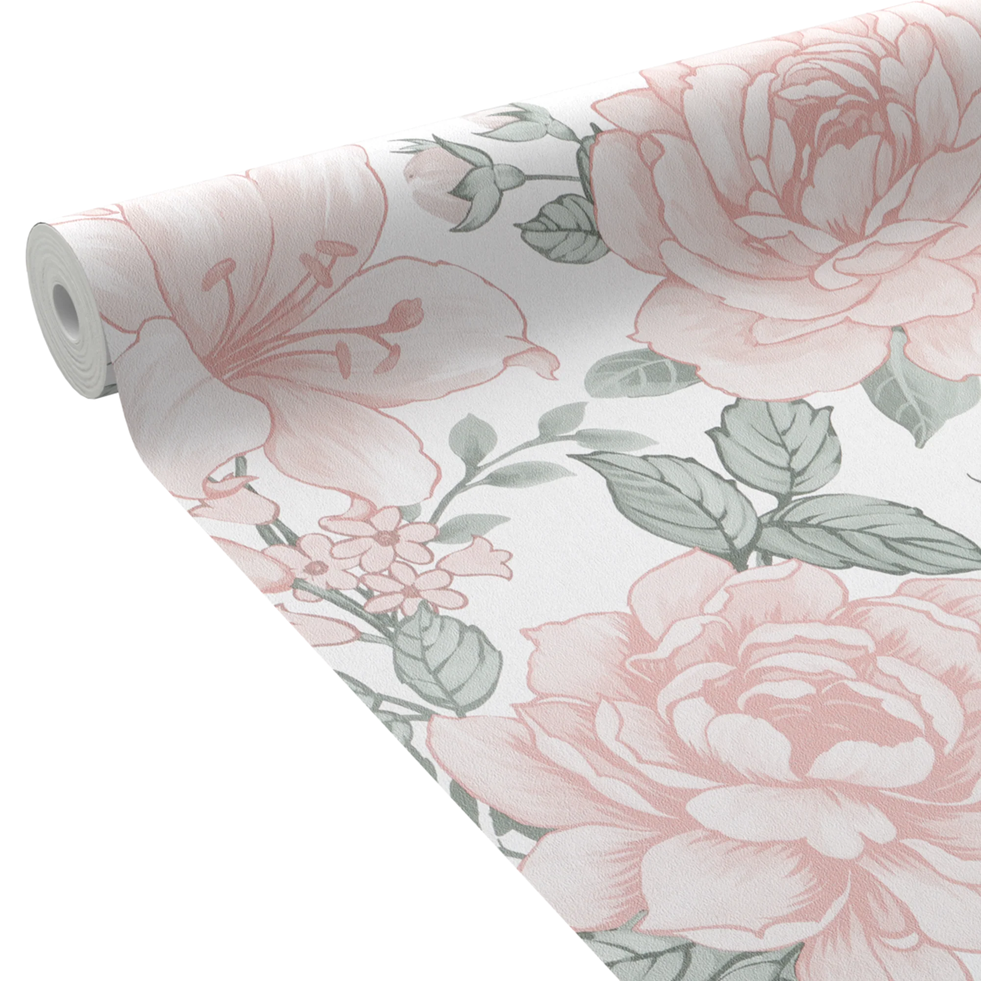 Papier peint intissé EDEN CAMELIA coloris rose poudré