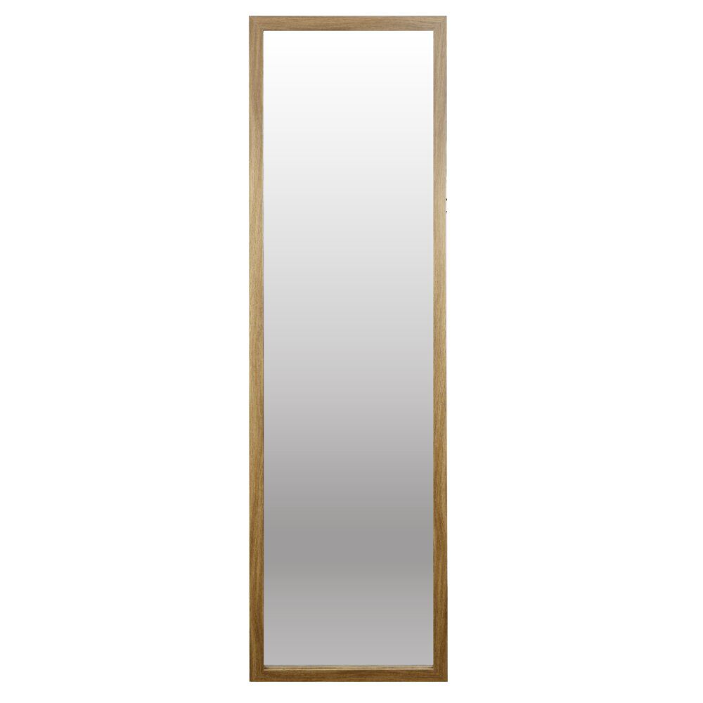 Miroir de porte rectangulaire cadre bois marron 34xH119cm