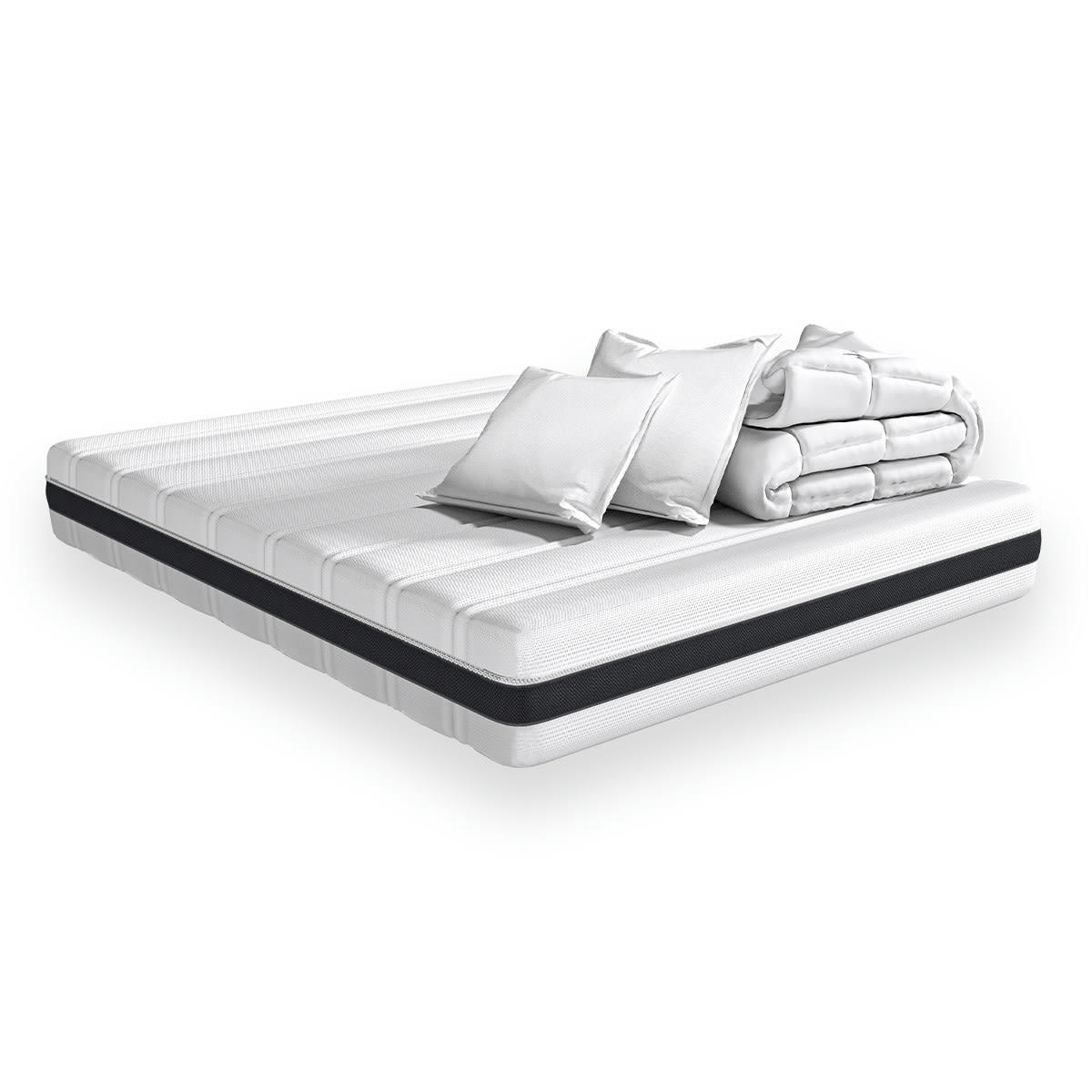 - Matelas à ressorts ensachés 160x200 + couette + 2 oreillers