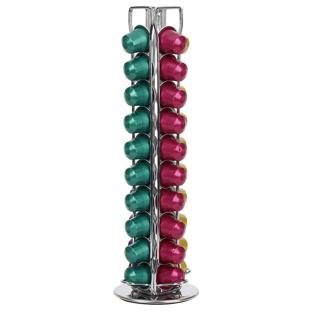 Porte capsules rotatif en inox Ø11xH37cm