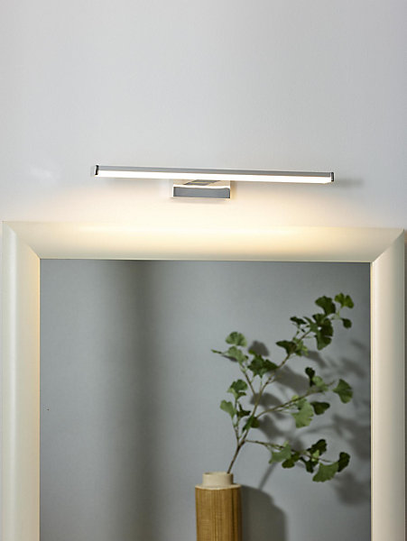 Miroir lumineux ONNO en synthétique avec LED intégré - Chrome Dépoli - Lucide