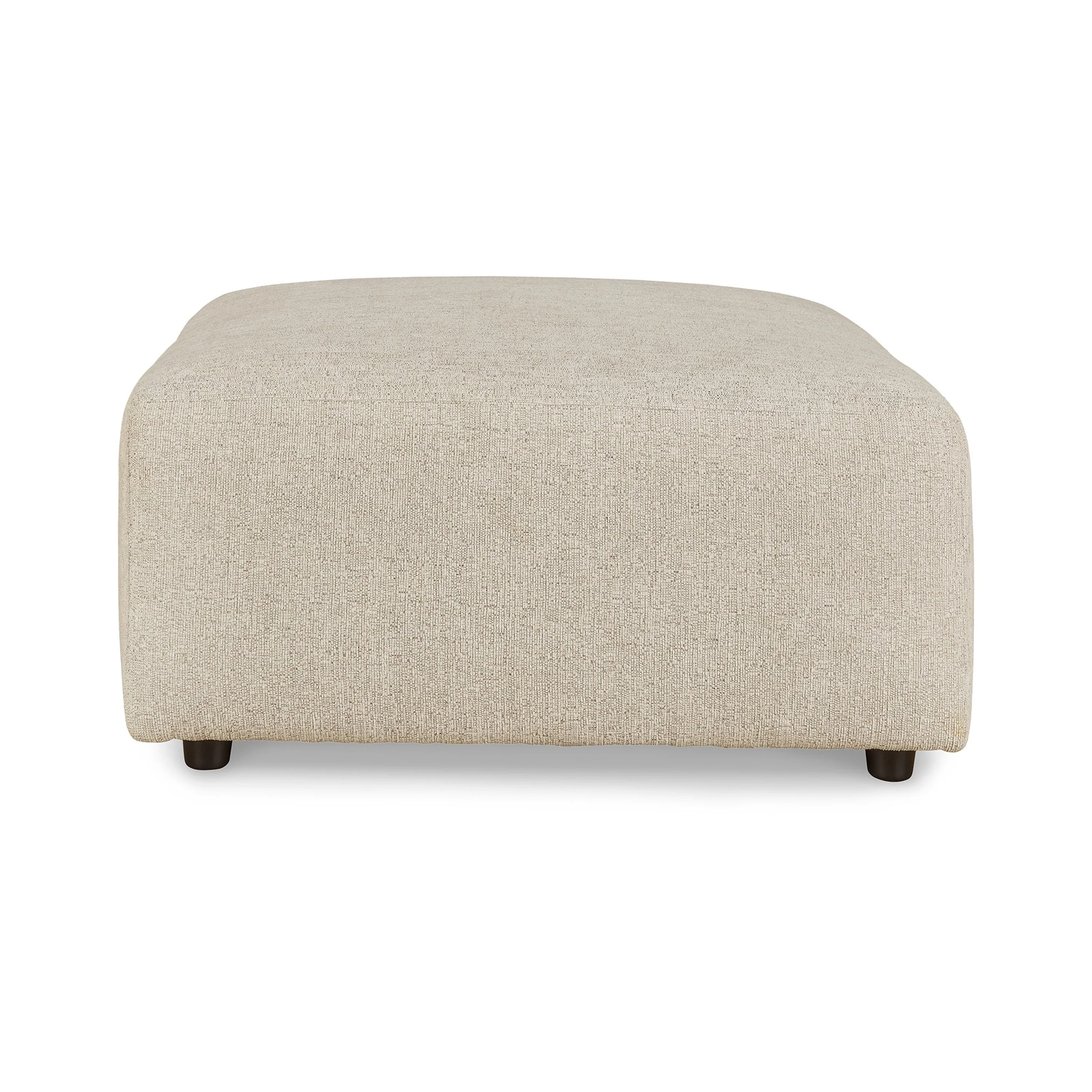 Felo Square Accent Ottoman, 39 Inch Modern Beige Polyester Cushioned