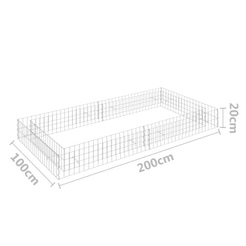 NNEVL Gabion Raised Bed Galvanised Steel 200x100x20 cm