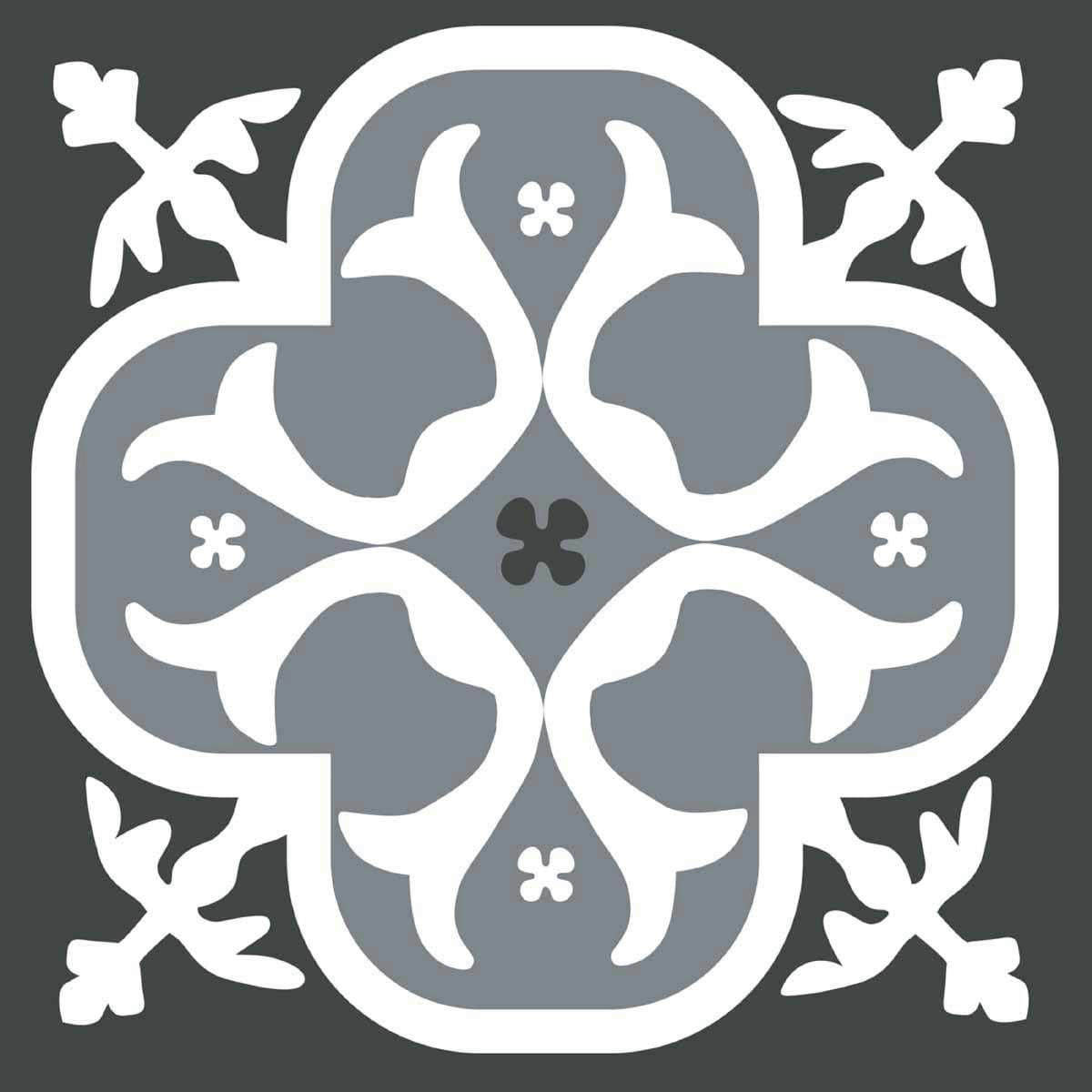 - Stickers carrelage 15 x 15 cm - Lys noir