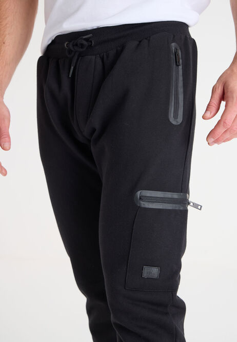 Mens Plain Black Sport Style Joggers