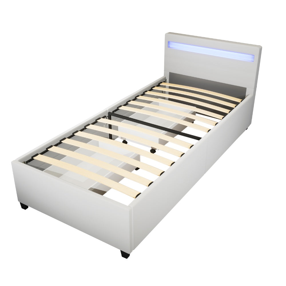 Home Deluxe LED bed NUBE wit 90 x 200 cm