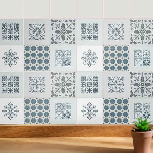 Naklejki na kafelki 10x10 cm Klasyczne wzory kafli 24 szt.
