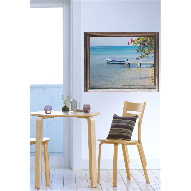 Sticker de fenêtre trompe l'oeil Sur l'Eau 75 x 60 cm