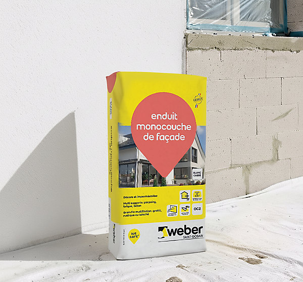 Enduit de facade monocouche - ton blanc cassé 25 kg