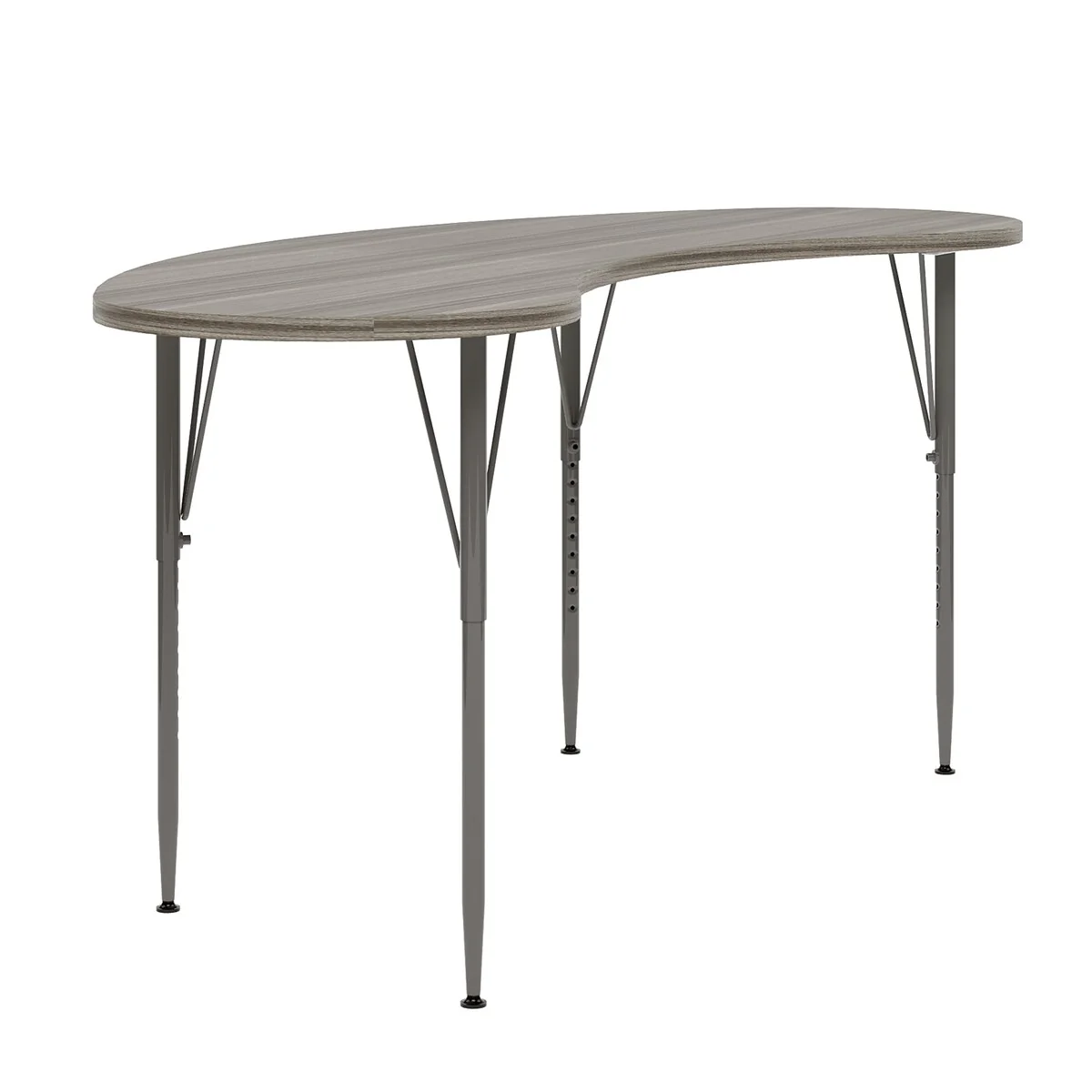 Tot Mate 72 W x 26 D Adjustable Curved Activity Table, Height 21 to 30, Ready-To-Assemble