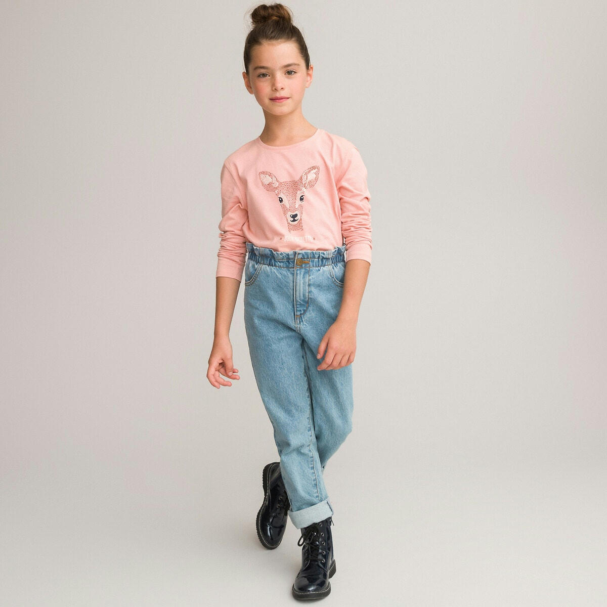 T-shirt manches longues imprimé biche