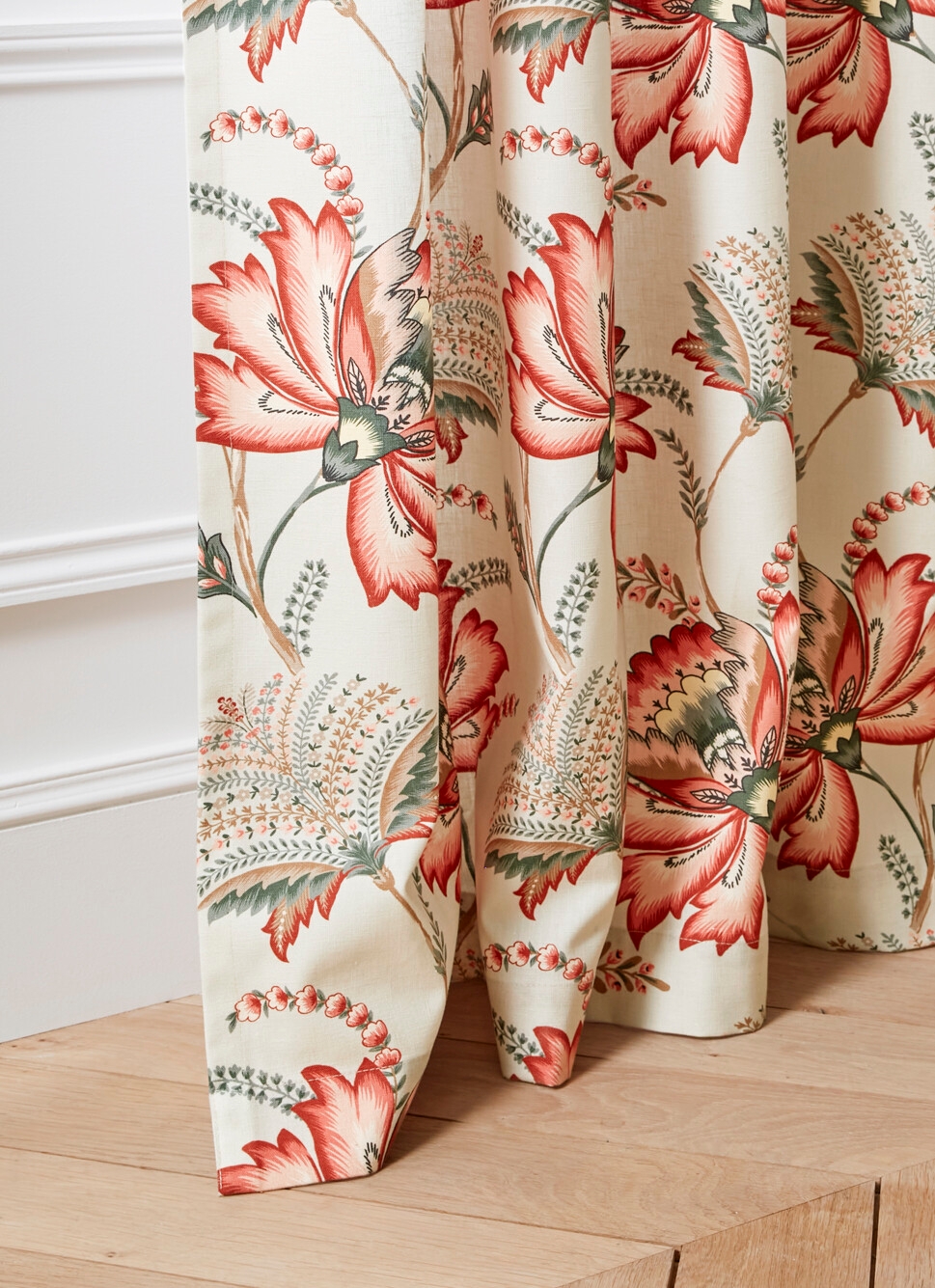 RIDEAU à MOTIFS FLORAUX JULIA BLANC CASSÉ