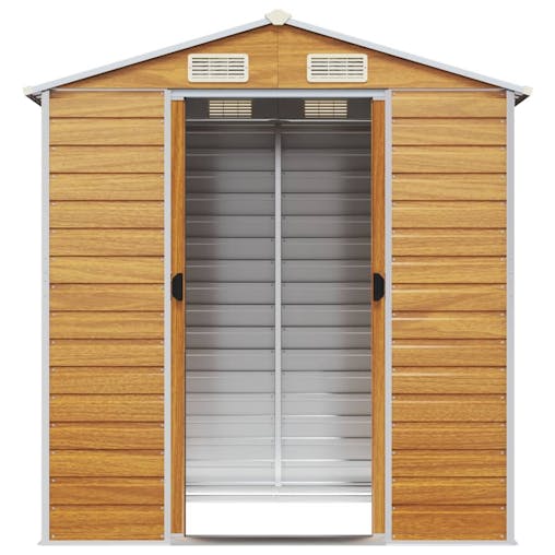 NNEVL Garden Shed Light Brown 191x130x198 cm Galvanised Steel