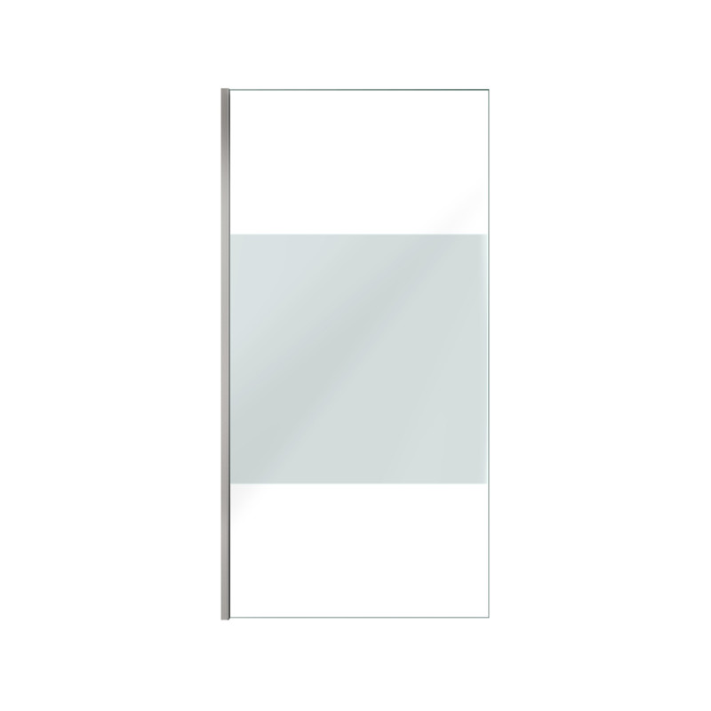 Paroi de douche Parma 2 dépolie chrome 100 x 200 cm AURLANE