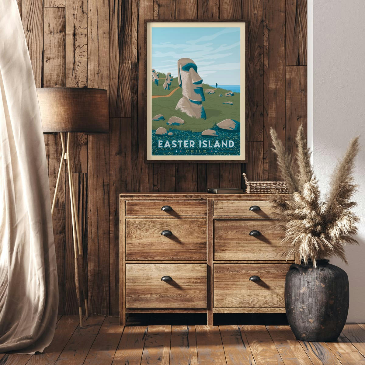 - Affiche Ile de Pâques Chili 30x40 cm