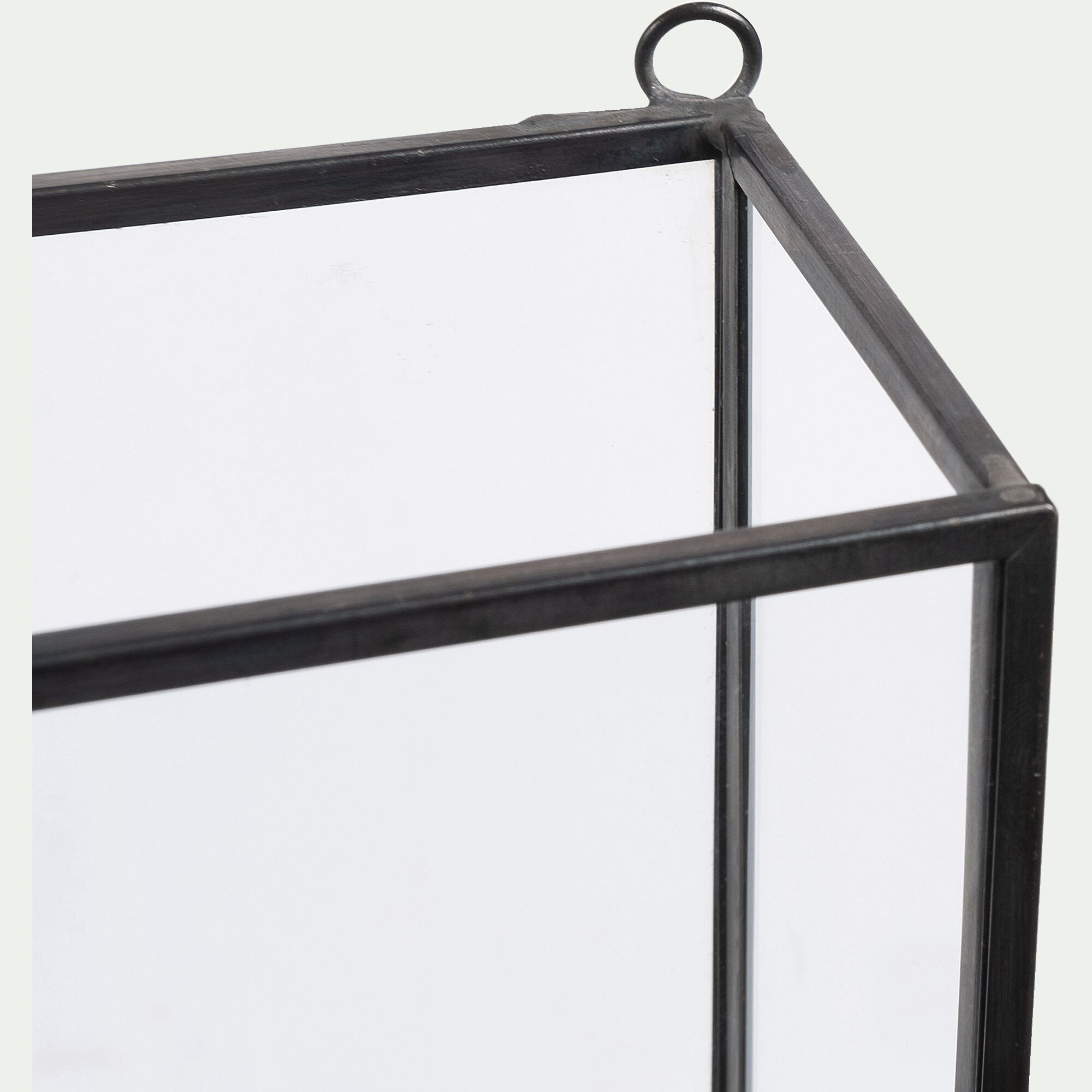 BUSE - Vitrine murale en verre et métal - noir