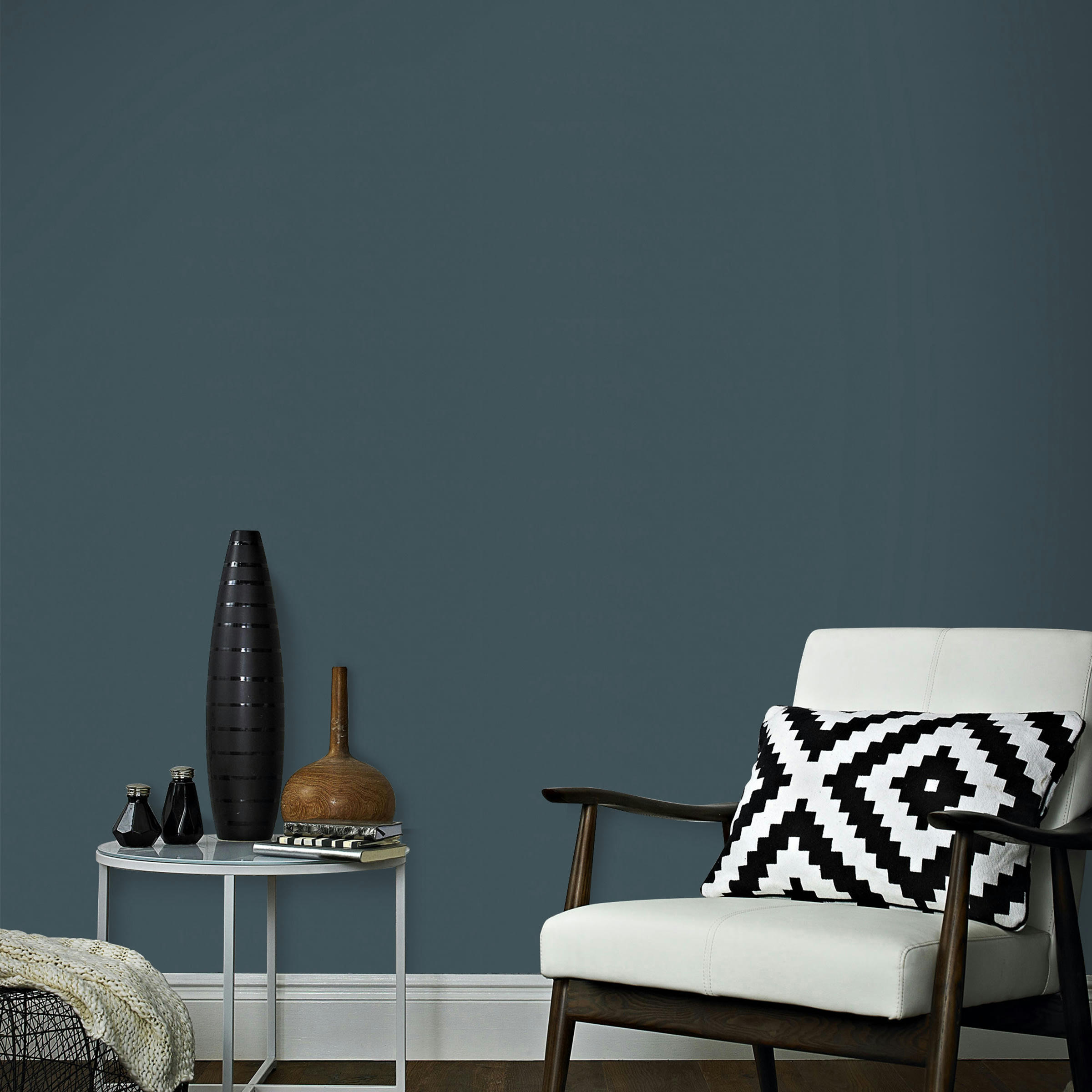 - Papier peint intissé uni vinyle bleu 1005x52cm