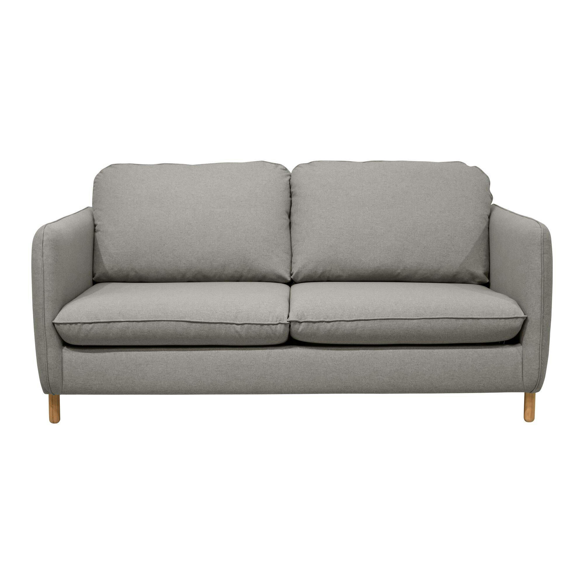 PORTIMO - Canapé convertible en tissu gris clair