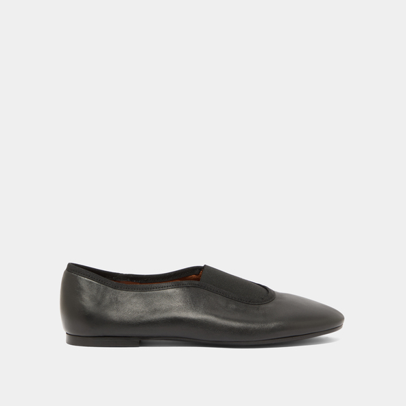 Ballerines à élastiquesen cuir noir | DABO