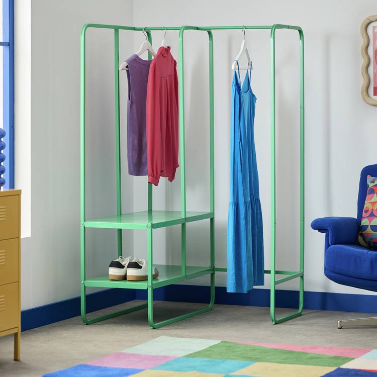 Habitat Lorelei 2 Shelves Rail Corner - Green